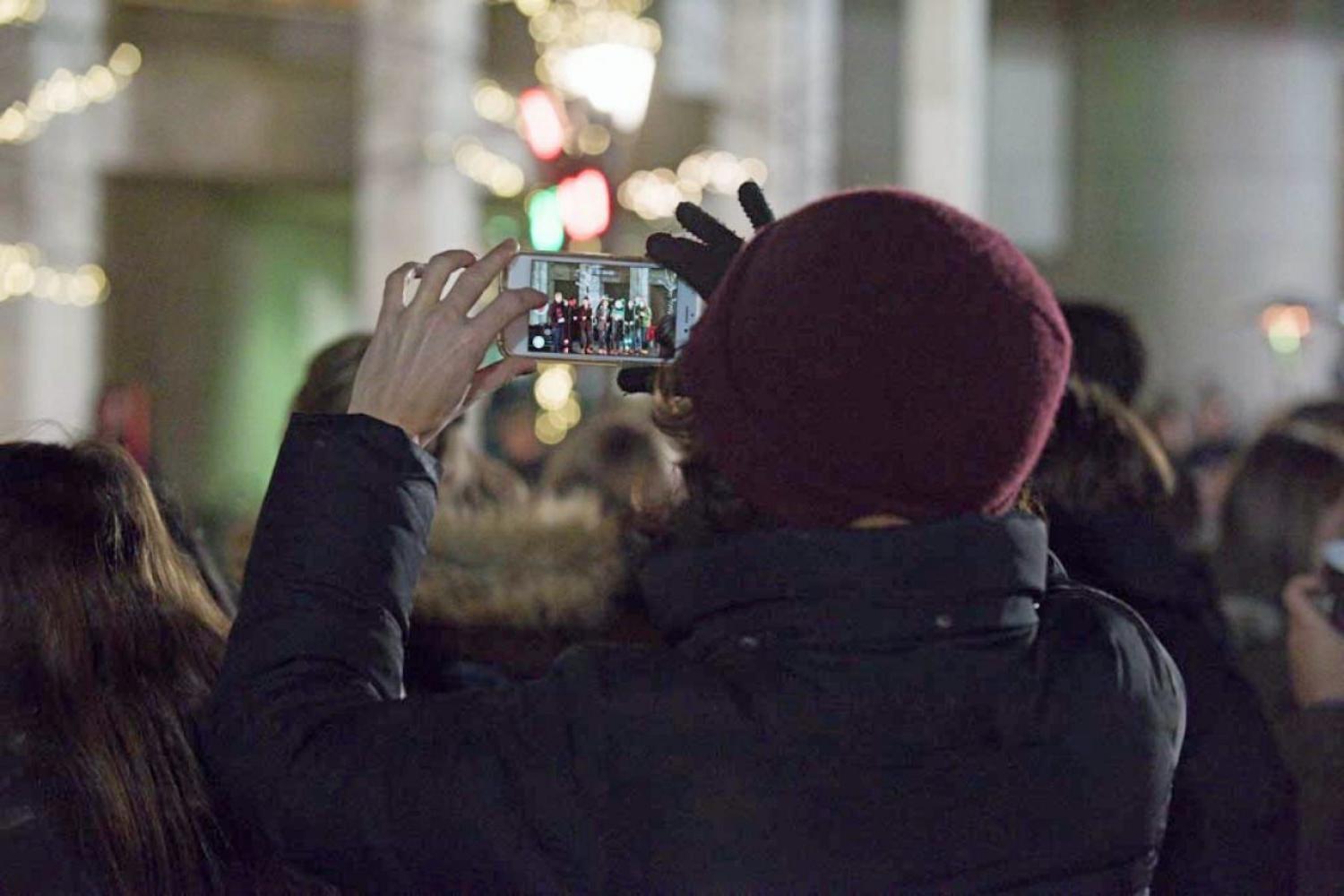 Student taking a photo