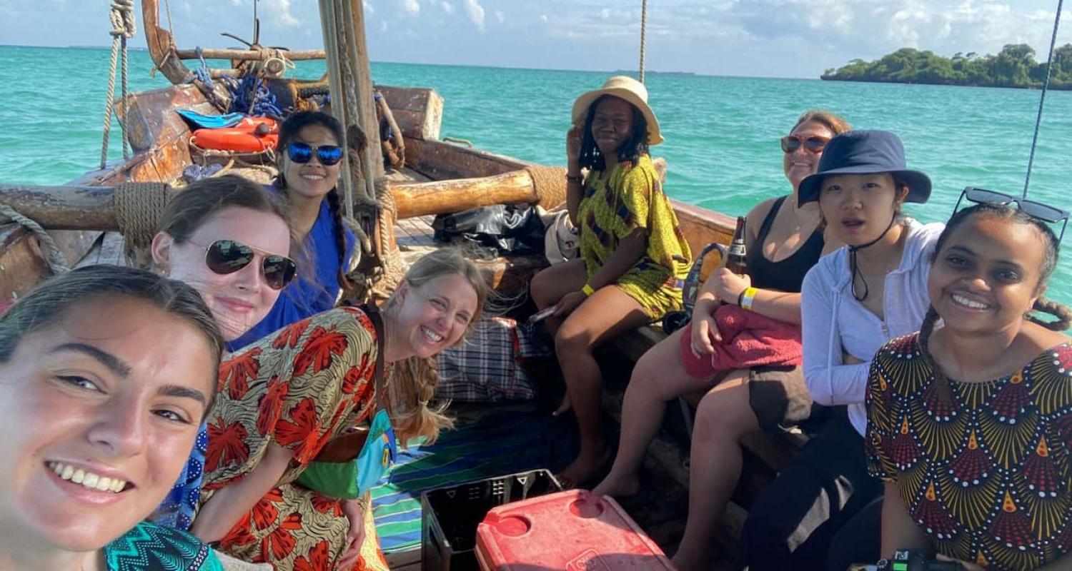 Zanzibar Group on a boat