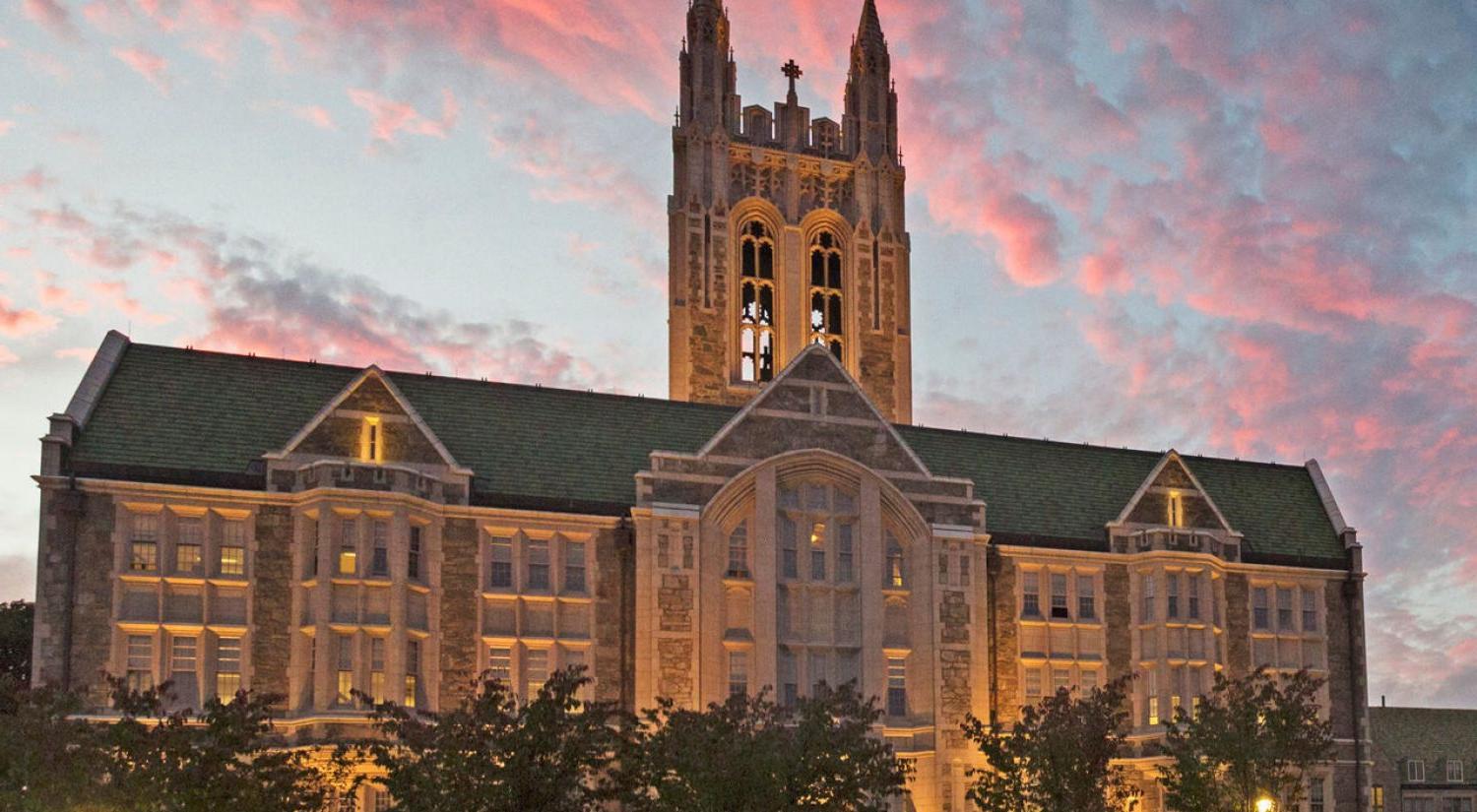 Gasson Hall at sunset