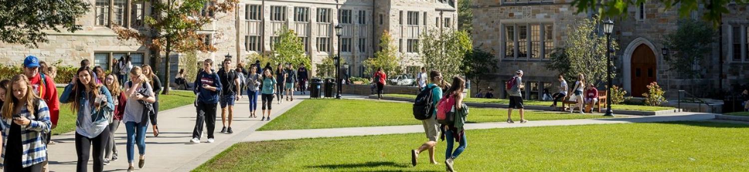 students walking on campus