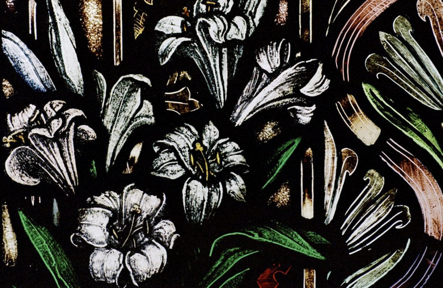 lilies in stained glass